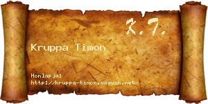 Kruppa Timon névjegykártya